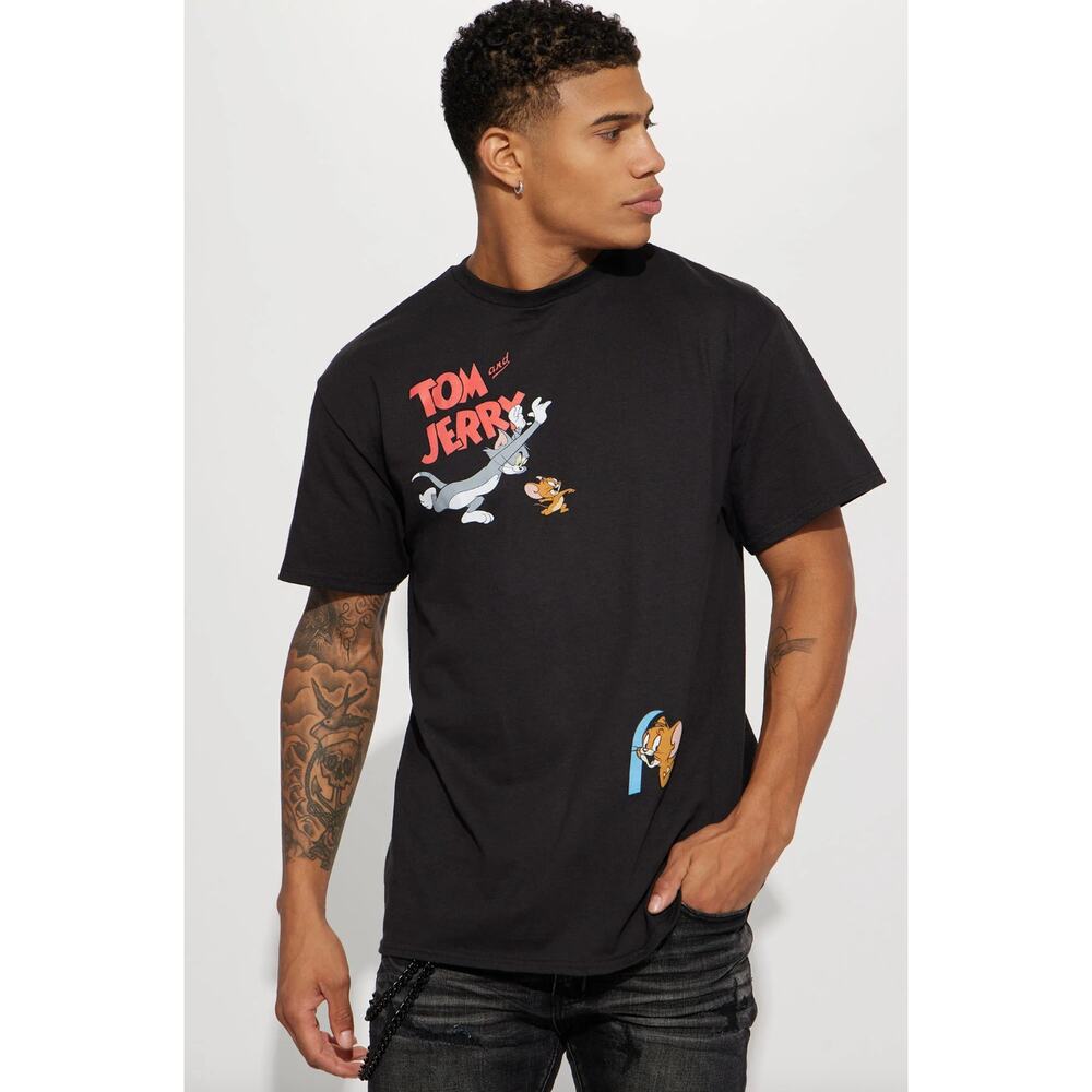 Tom and Jerry Black Graphic T Shirt XL Extra Large Men Adult - Picture 2 of 11